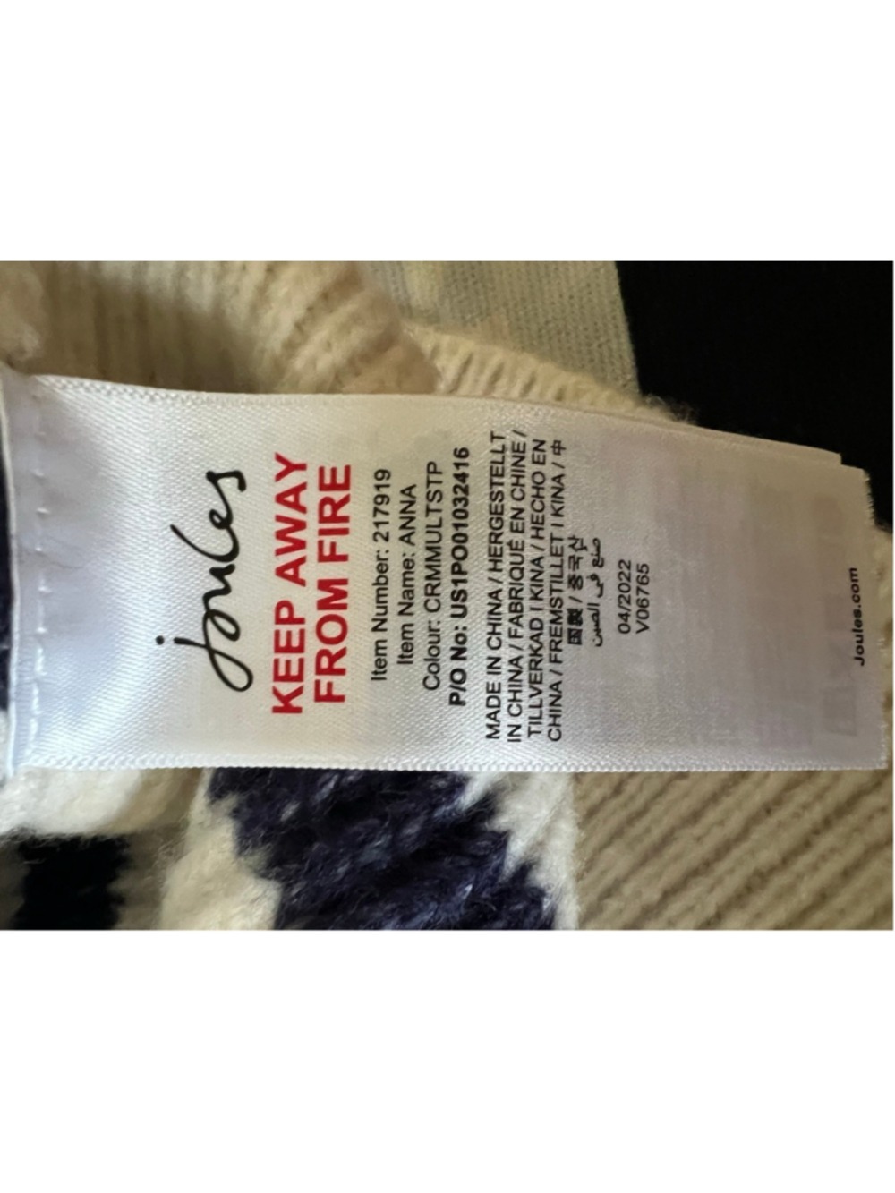 Women's Joules White Rainbow Stripe Crew Neck Sweater Size 8 - Picture 7 of 8
